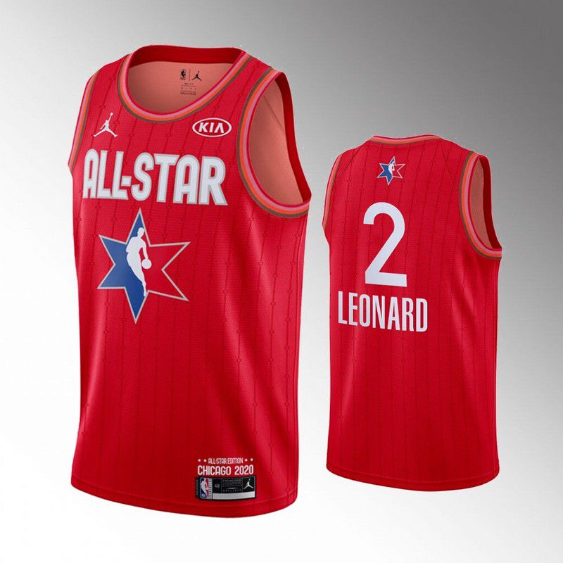 Men Toronto Raptors #2 Leonard Red 2020 All Star NBA Jerseys